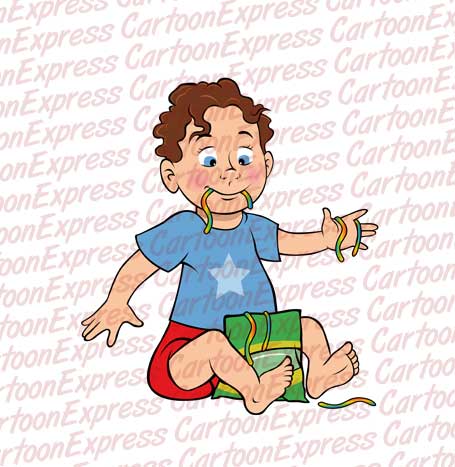 boy eating candy